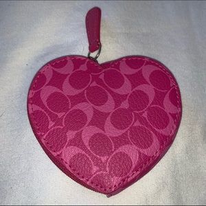 Coach Pink Heart Coin Purse